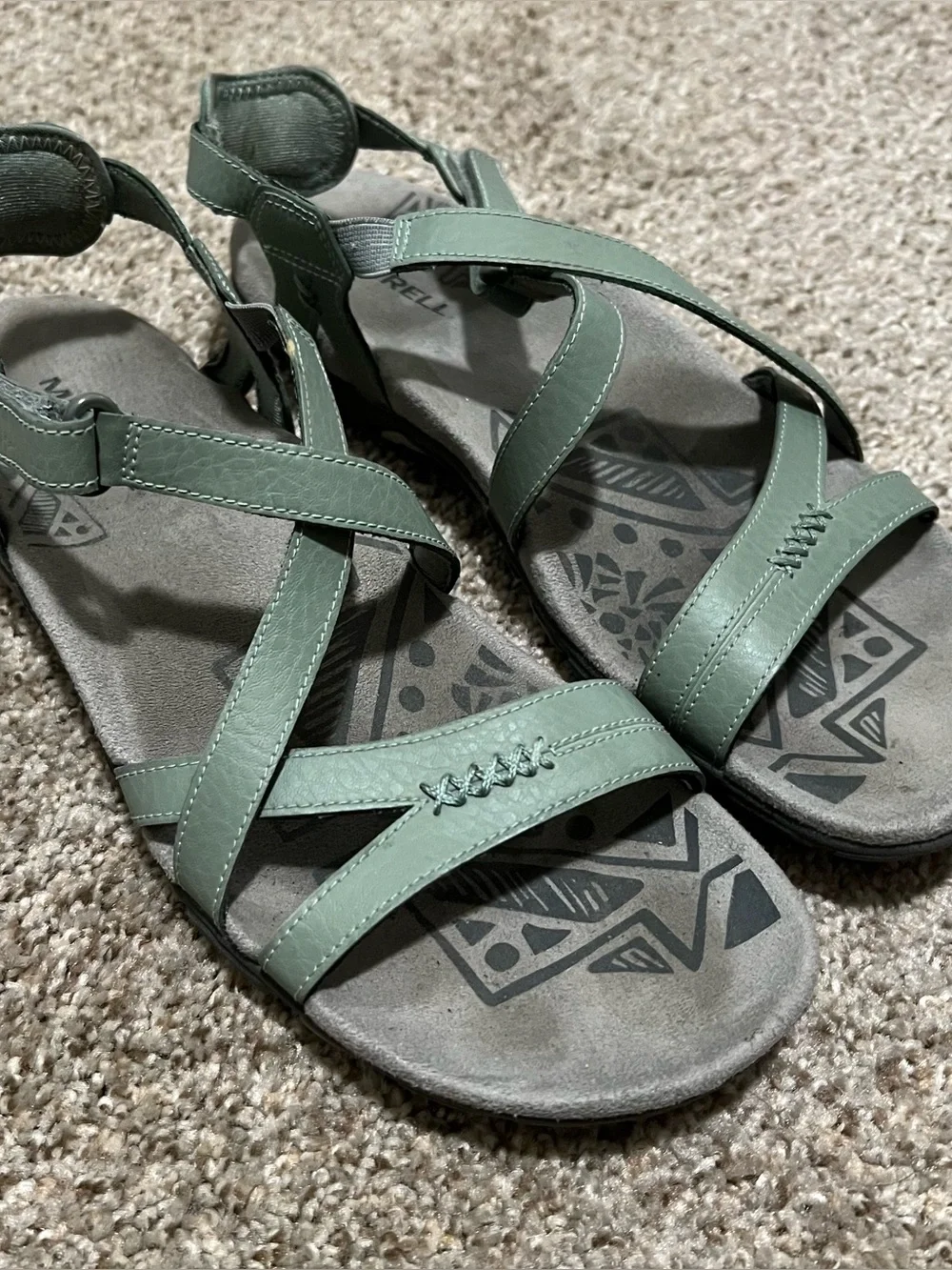 Merrell Women's Dove Crisscross Strappy Sandals in Sage Size 9 - Picture 2 of 9